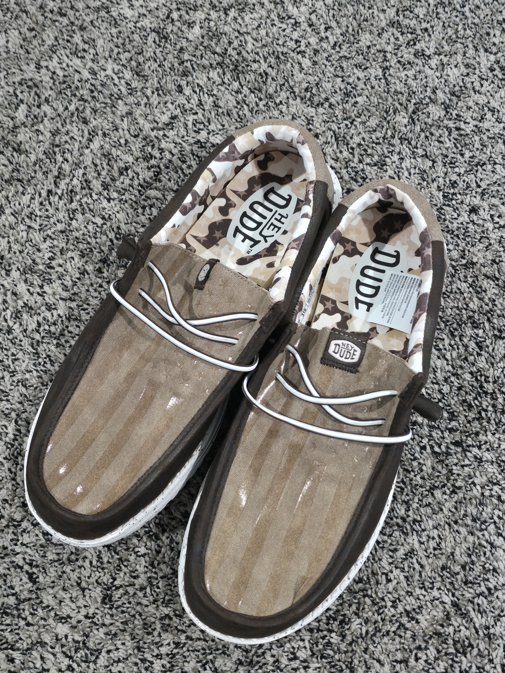Hey Dude Wally Vent Canvas Loafers in Brown